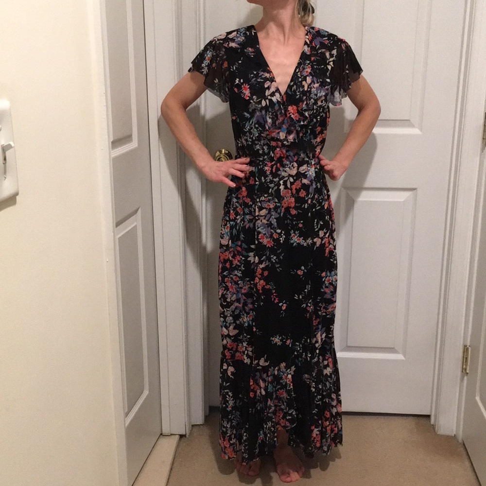 Long fold-over dress